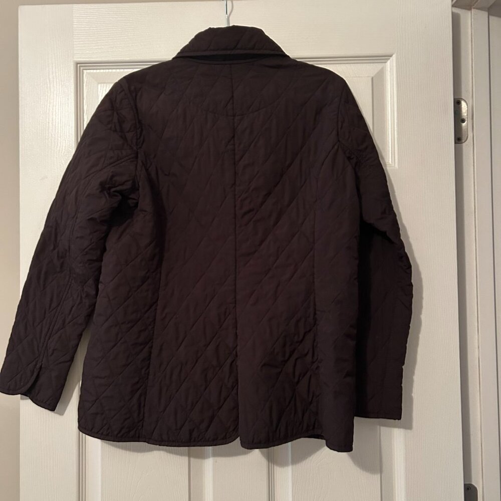 Lands End Double Breasted Diamond Quilted Pea Coat Lightweight Size Medium - Picture 10 of 11
